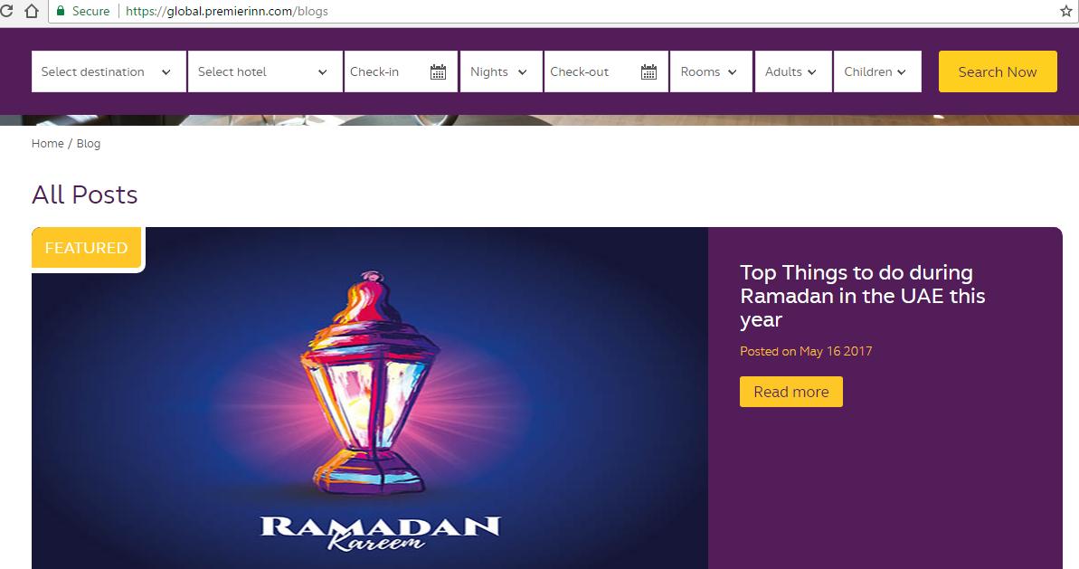 Premier Inn historical editorial program